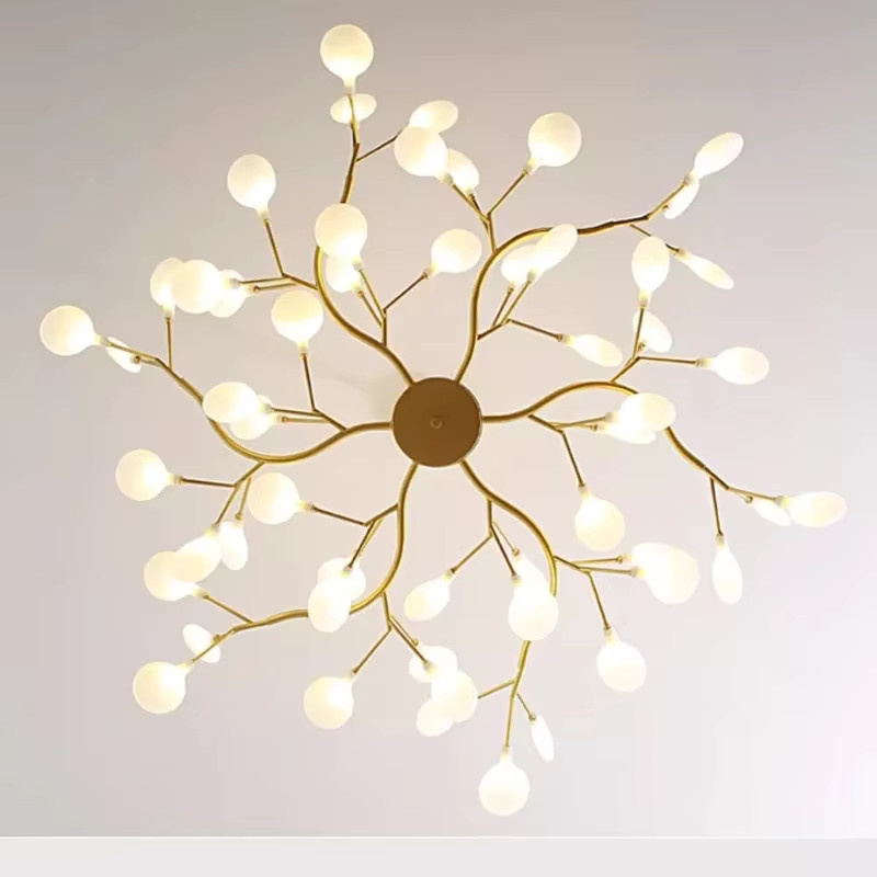 VIGOUS LED Deckenleuchte im Nordic Design als moderner Kronleuchter mit Zweig-Anhänger für dein Wohnzimmer in Gold/Messing oder Schwarz - Bild 3