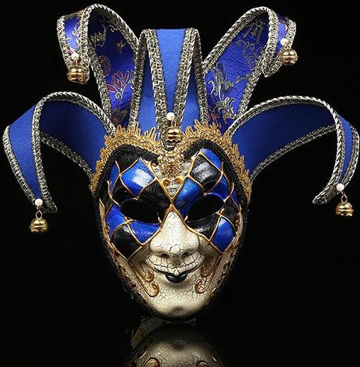 YSZQ Joker-Clown-Maske, Vollgesichts-Requisiten, Blau, Kunststoff - Bild 1