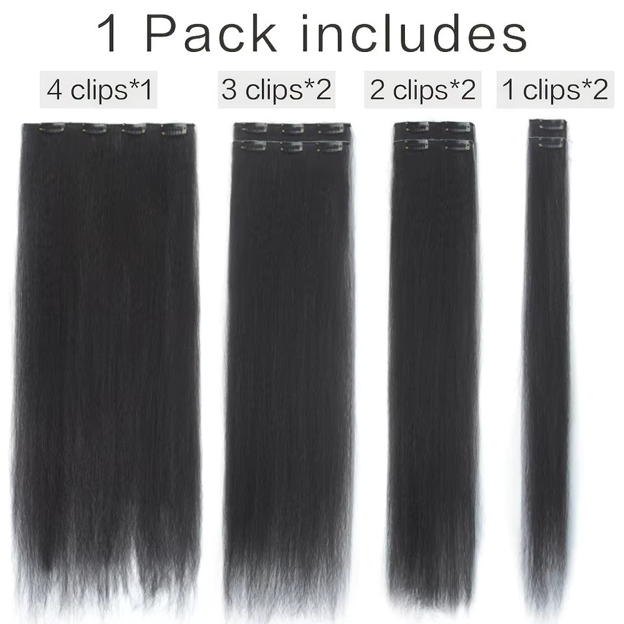LUPU Clip-in-Haarverlängerungen YAKI, 7-teilig, synthetisch, Damen - Bild 5