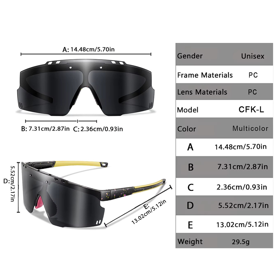 LOISRUBY Sportsonnenbrille, Unisex, Kunststoff, Wrap - Bild 1