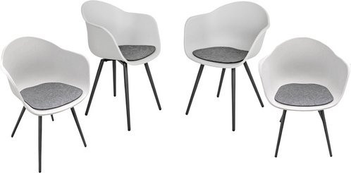 GARDEN PLEASURE Stuhl-Set Zara mit 4 Sitzplätzen aus Aluminium in Weiss - Bild 1