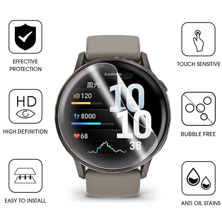 Garmin Hydrogel Film Screen Protector, Silikon, transparent, Unisex - Bild 5