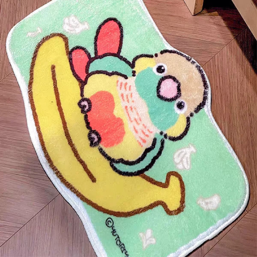 VIKAMA Cartoon Fußmatte mit Tier-Motiv, weicher und saugfähiger Teppich für Badezimmer, Schlafzimmer oder Wohnzimmer, Multicolor, Breite: 70 cm, Tiefe: 40 cm - Bild 2