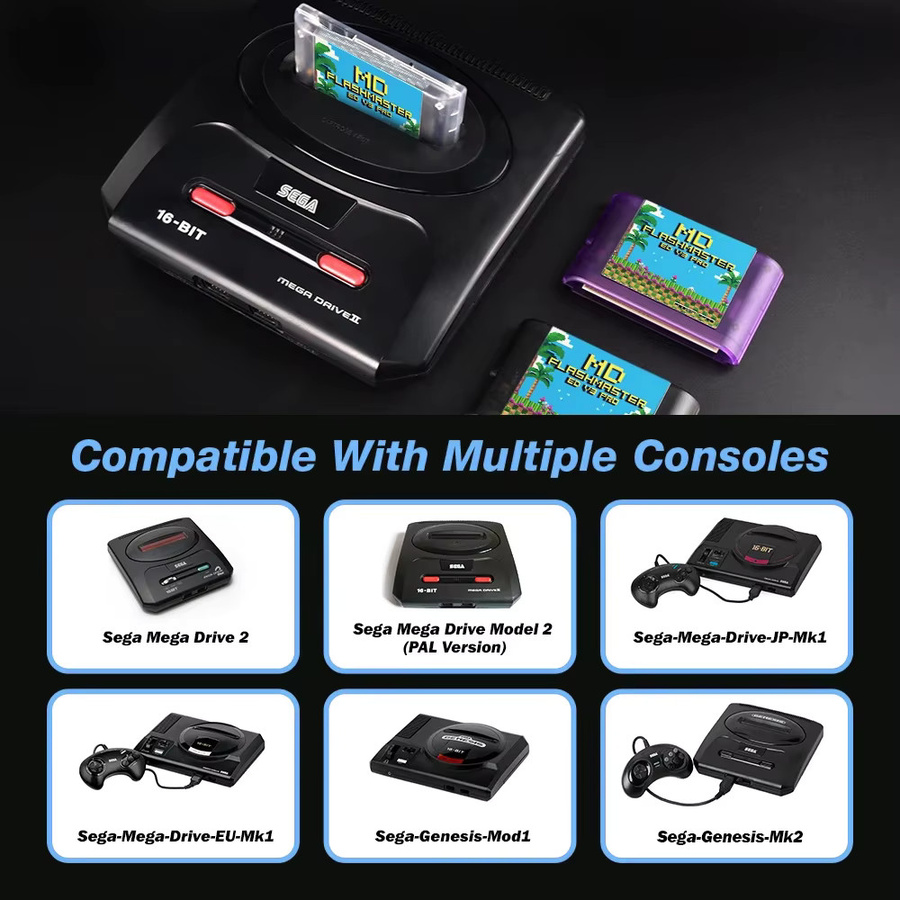 DGETG EDMD V3 Pro Memory Card mit 8 GB MicroSD für SEGA Genesis, Mega Drive und Master System in Schwarz - Bild 3
