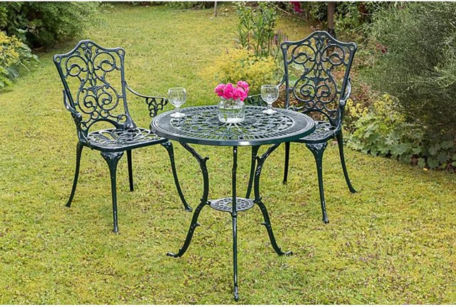 3-teilige MERXX Gartenmöbelgruppe Lugano aus Aluminium in Grün - Bild 1