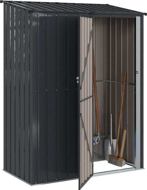 VD Home Furnishing Metall Gartenschuppen Anthrazitgrau B: 153,5 cm, T: 86 cm, H: 200 cm - Bild 1