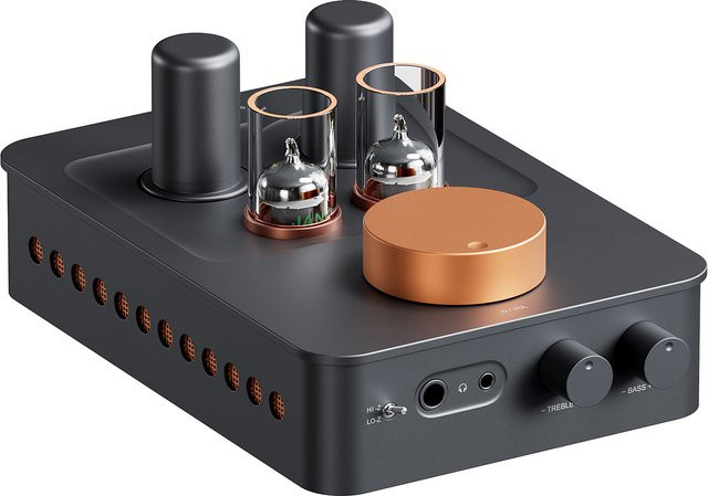Fosi Audio GR70 Röhren-Kopfhörerverstärker und Vorverstärker in Schwarz mit 5654W*2 & 6Ж4*2 Vakuumröhren sowie 3,5mm und 6,35mm Anschluss - Bild 1