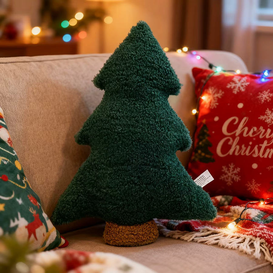 DUTRIEUX Plüsch-Weihnachtsbaum-Wurfkissen in Grün - Bild 2