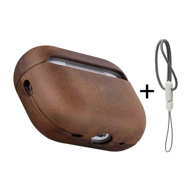 Crazy Horse Echtledertasche für Apple AirPods Pro 3 und AirPods 4 in Braun - Bild 2