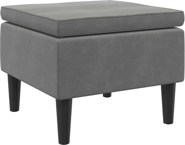 vidaXL Hocker aus Samt in Dunkelgrau mit Holzbeinen B/T/H: 42 x 42 x 52 cm - Bild 1