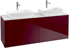 V&B Waschtischunterschrank Finion in Peony Matt mit Abdeckplatte Weiß Matt, B/T/H: 160 x 50,1 x 50,1 cm - Bild 1