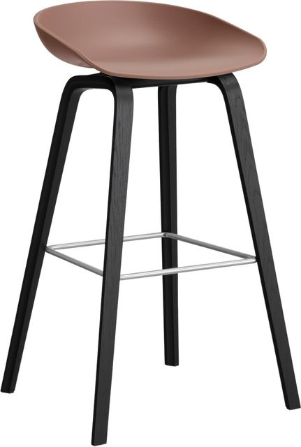 HAY About A Stool AAS 32 Hocker in Rot mit Eichenholz, Walnussholz und Polypropylen - Bild 1