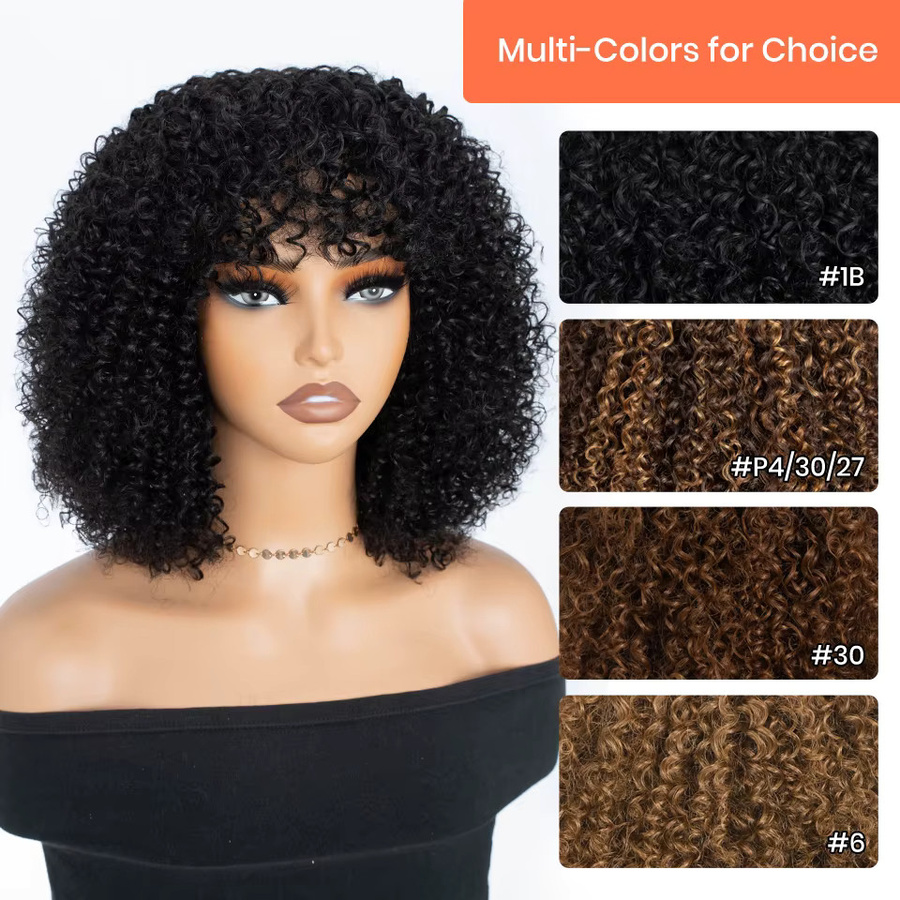 Allure Afro-Lockenperücke aus Echthaar, Bob mit Pony, Glueless - Bild 3