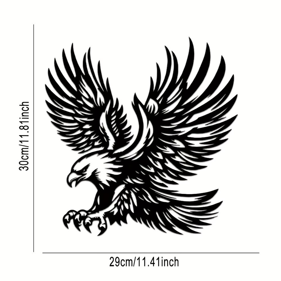 CIFBUY Adler-Metall-Wandskulptur in Schwarz als klassische Tier-Wanddekoration im Farmhaus-Stil - Bild 2