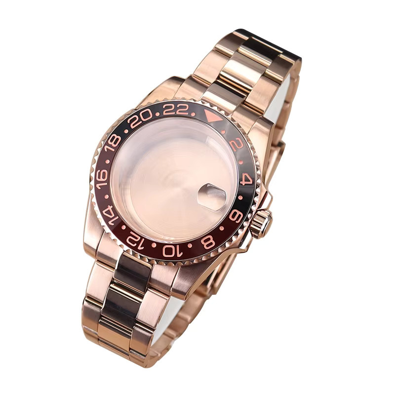 Fanya losch Uhrengehäuse Edelstahl, Roségold, 40 mm, Saphir - Bild 2