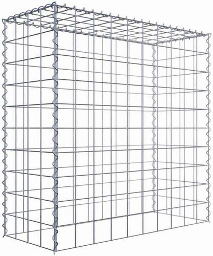 Gabiona Anbaukorb Typ 3 aus Stahl in Silbergrau, B/T/H: 100 x 100 x 40 cm - Bild 1