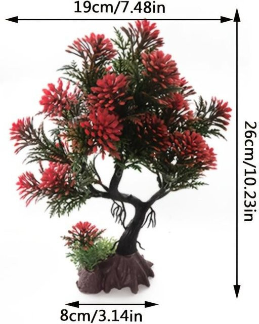 SZ-Damai Künstlicher Bonsai-Baum aus Kunststoff für Aquarium und Dekoration, Schwarz - Bild 1