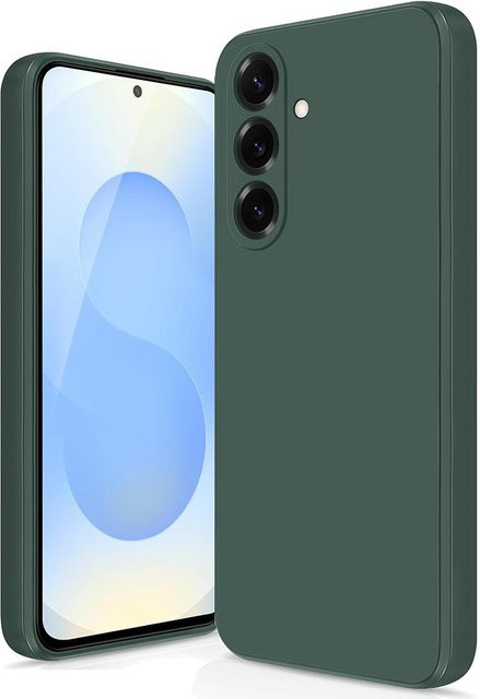 Matte Silikonhülle für Samsung Galaxy S25 Edge S24 S23 S22 S21 S20 Ultra Plus in Schwarz und Grün - Bild 1