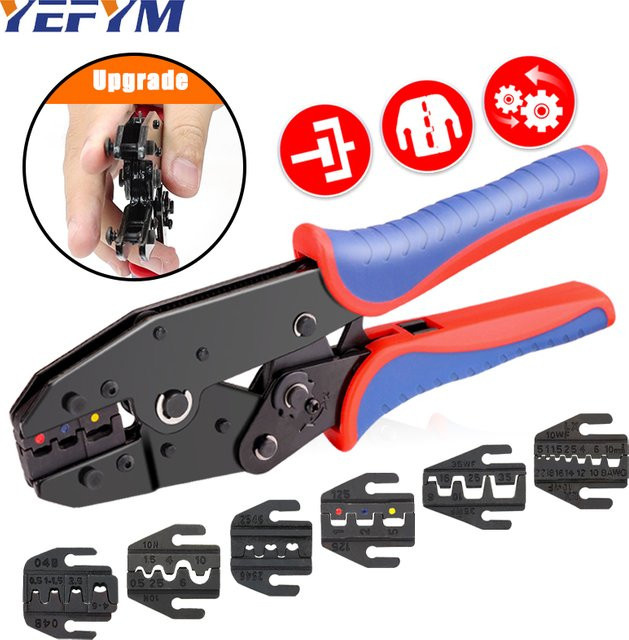 YEFYM Crimpzange YFX-03C in Multicolour mit wechselbaren Backen für Schrumpfschläuche, Aderhülsen, Ferrulen und Steckverbinder - Bild 1