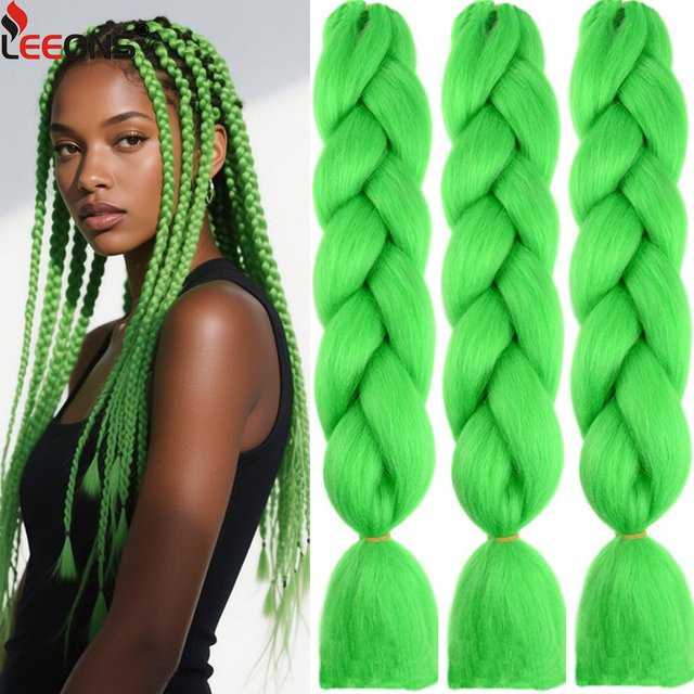 leeons Haarverlängerungen Ombre Flechthaar, 24 Zoll, 5 Stück, Unisex - Bild 1