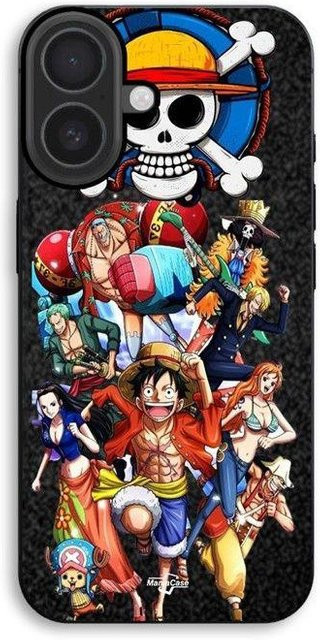 MANIACASE Handyhülle für iPhone 17 mit One Piece Monkey D. Luffy Crew Anime Manga Design in Multicolour - Bild 1