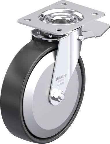 Blickle Stahlblech-Lenkrolle LE-PP 200R-ST-FA, verzinkt, Rad-Durchmesser: 20 cm, Tragfähigkeit: 300 kg - Bild 1
