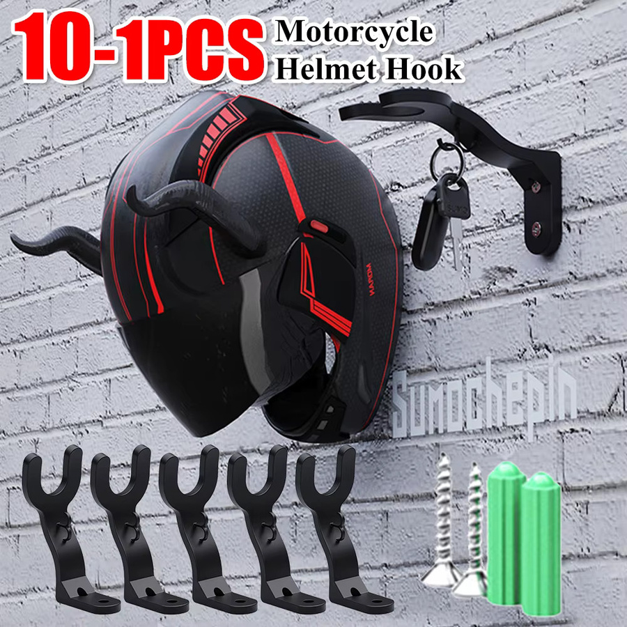 APWIKOGER Motorrad Helm Haken Wandhalterung für Jacken und Gepäck in Schwarz - Bild 2