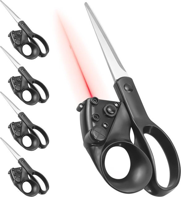 TOMTOP JMS 5er-Pack Multifunktionale Laserschere aus Edelstahl, gerade Nähschere für Stoff und Papier - Bild 1
