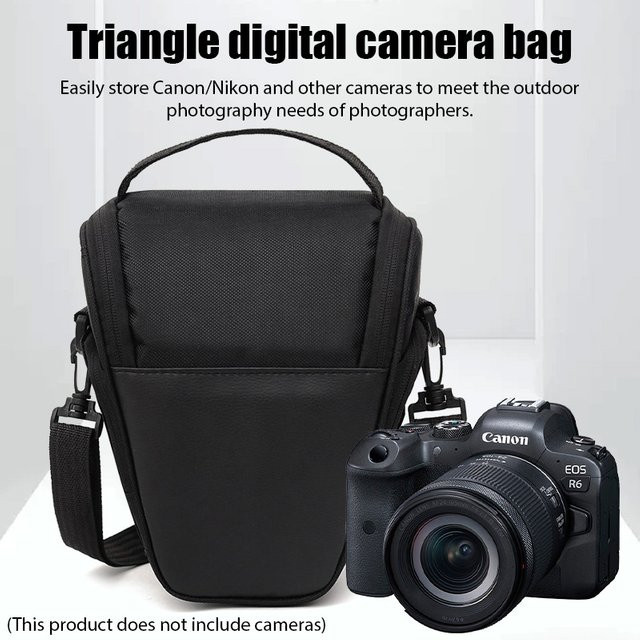 YTYIN SLR Digitalkameratasche aus Nylon in Schwarz, wasserdichte Umhängetasche für Nikon und Canon Fotoausrüstung - Bild 1