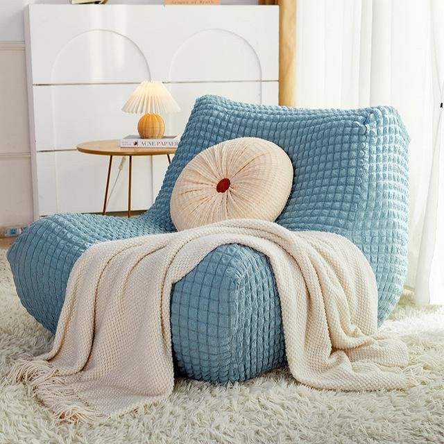 Housmife Nordic Tatami Single Sofa Cover aus Seersucker in Blau, universeller All-Inclusive Schutzbezug für Sessel und Liegestühle, Breite: 90-110 cm - Bild 1