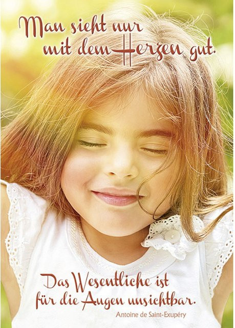 Paper Poster Man sieht nur mit dem Herzen gut Typografie vom Kawohl-Verlag - Bild 1