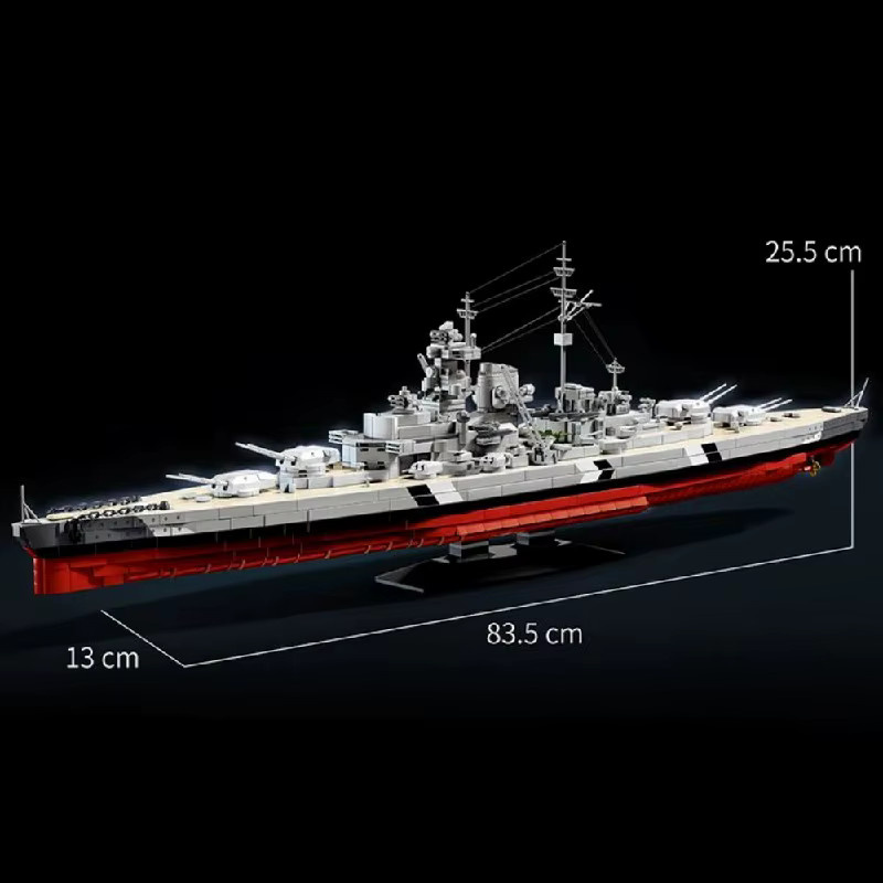 barweer Militärisches Schlachtschiff der Bismarck-Klasse, Klemmbausteine, 2686 Teile - Bild 6
