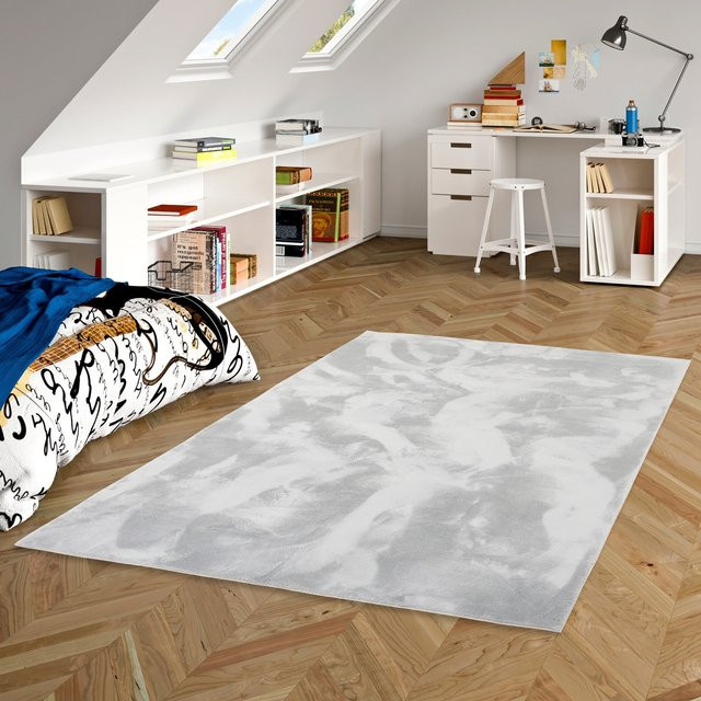 Pergamon Kinder Super Soft Fellteppich Pearl Kids in Grau, rechteckig, aus Polyester, geeignet für Fußbodenheizung und nach OEKO-TEX Standard 100 zertifiziert - Bild 1