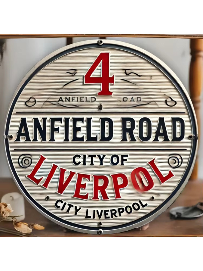 Leipu Anfield Road Vintage Holzwandkunst – Rustikales Wandbild aus Holz in Multicolour - Bild 6