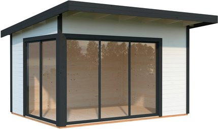 Gartenhaus PALMAKO Andrea aus Holz in Weiss mit Pultdach, B/T/H: 434 x 402 x 264 cm - Bild 1