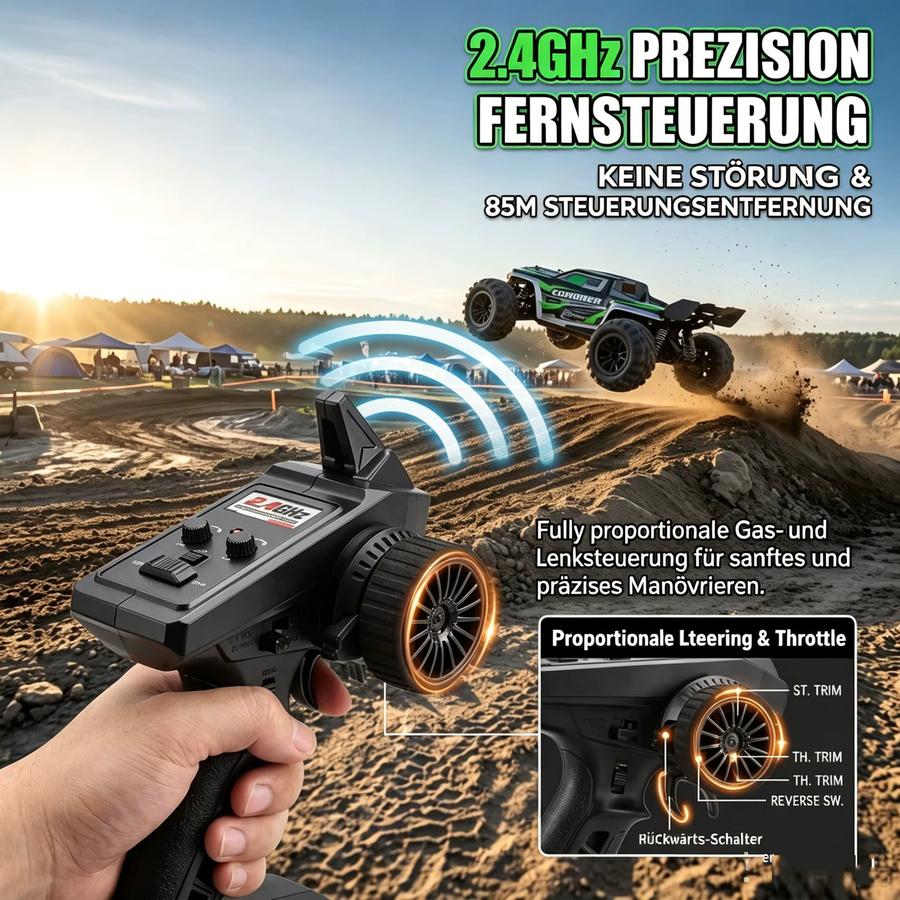 WLtoys 4WD RC Auto, 1:16, Allrad Geländewagen, mit LED, ferngesteuert - Bild 5