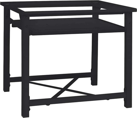Waschmaschinenunterschrank Yiwydaa aus Metall in Schwarz Matt, B/T/H: 60 x 56 x 52 cm