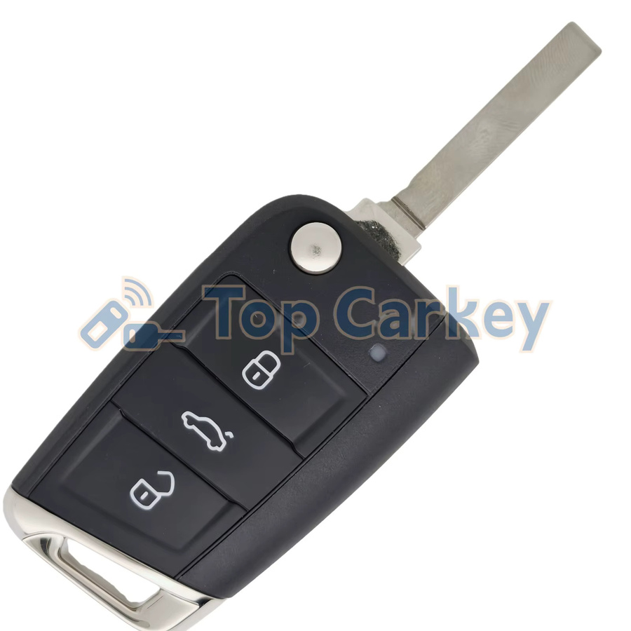 TopCarkey Original Fernschlüssel MQB49 5C Chip 433MHz für VW Golf Polo Skoda Seat Tiguan Touran, Schwarz - Bild 3