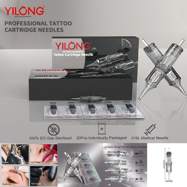 YILONG Tattoo Patrone Nadeln, 20 Teile, Einweg sterilisiert - Bild 1
