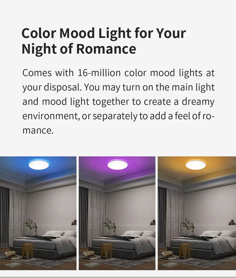 YEELIGHT Smart LED Deckenleuchte RGB Slim in Weiß mit Wifi, dimmbar und Sprachsteuerung für Mi Home - Bild 2