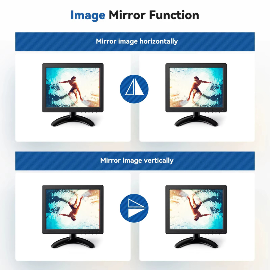 Eyoyo 8 Zoll LCD-Monitor mit IPS-Display, 1024x768 Auflösung, HDMI VGA AV BNC Eingang, Schwarz - Bild 3