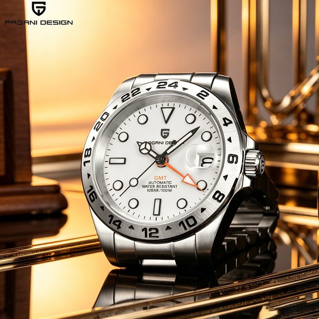 Pagani Design GMT Automatik-Armbanduhr, Edelstahl, Saphirglas, Herren - Bild 1