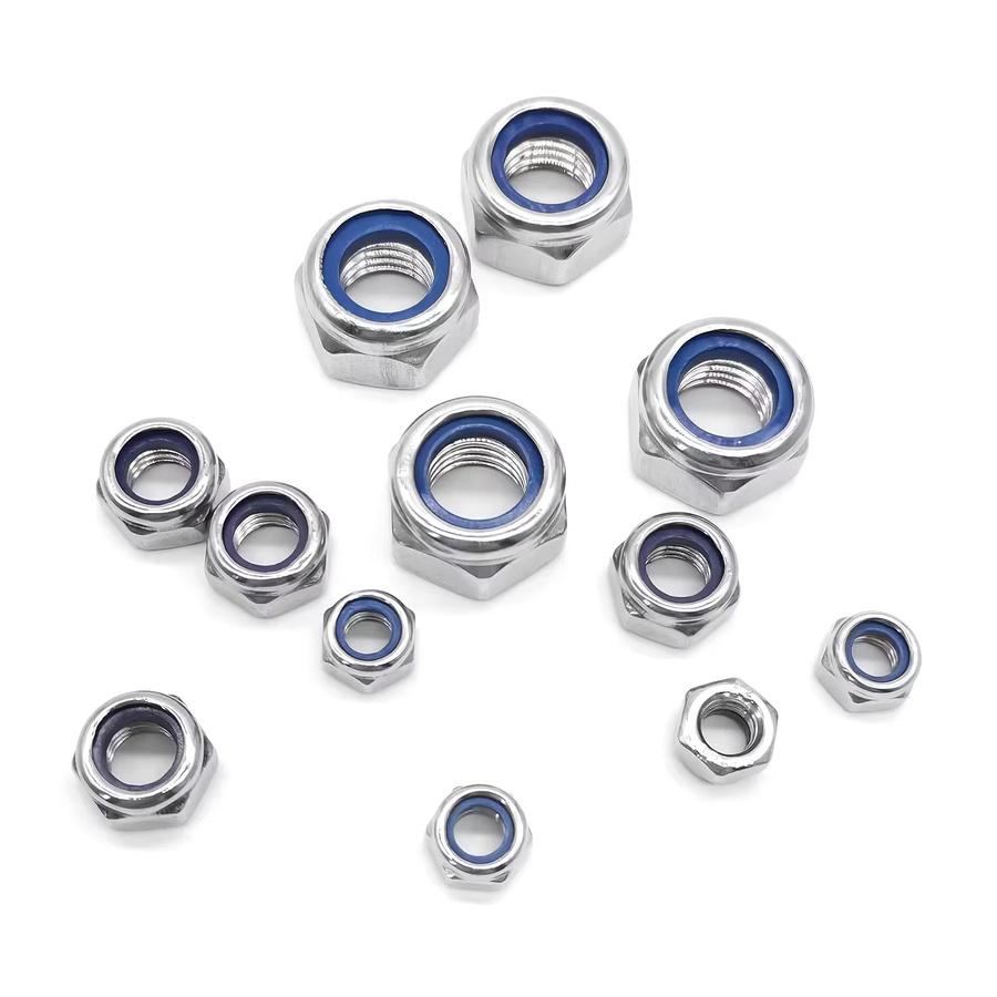 AGASHE 680 Stück Anti-Lock-Sechskantmuttern in Silber, rutschfeste Vollgewinde-Befestigungselemente M3 M4 M5 M6 M8 M10, bright finish - Bild 2