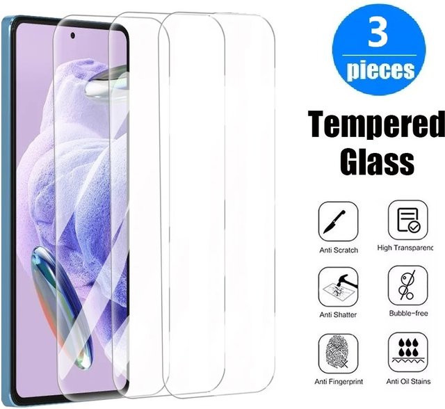 3 Stück Displayschutzfolie aus gehärtetem Glas für Xiaomi Mi Play CC9E 10 12 Lite Redmi A3 10X 9 8A Dual 9 Prime in Transparent - Bild 1