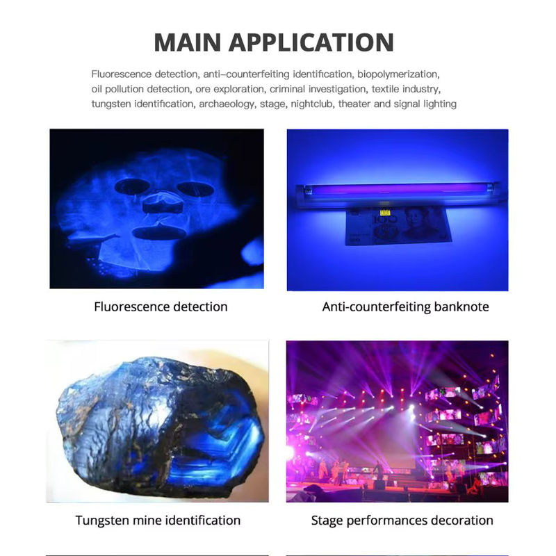 Guillermo UV Schwarzlicht LED T5 Lampe Schwarz Hellblau 365nm für Fluoreszenz und Geld Erkennung - Bild 2