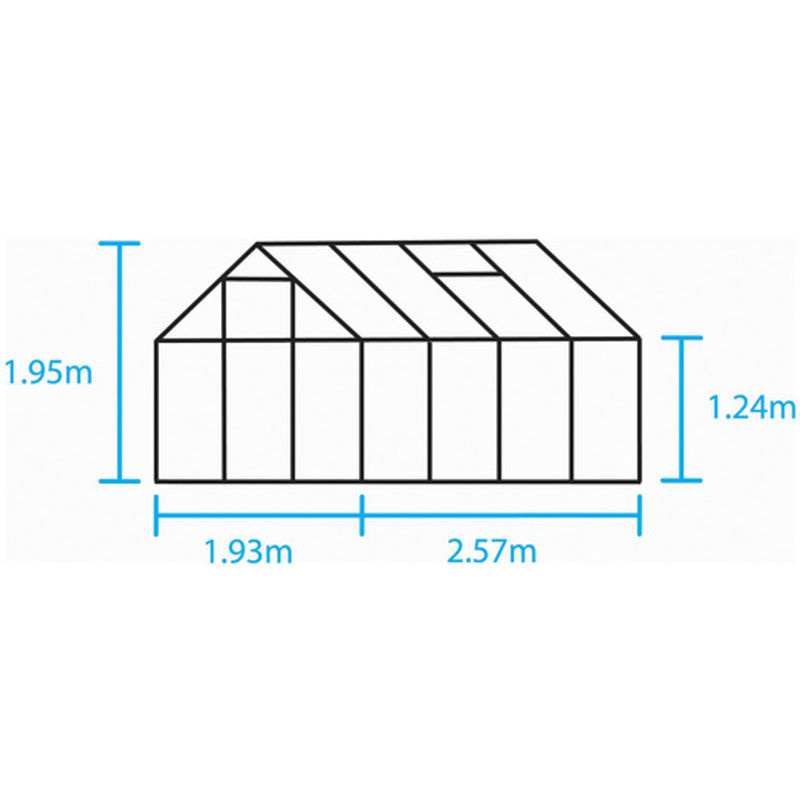 Halls Gewächshaus Popular Grün 5 m² mit Polycarbonat-Stegdoppelplatten und Schiebetür - Bild 2