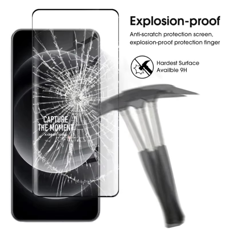 4in1 Displayschutzfolie aus gehärtetem Glas für Xiaomi 14 Ultra, 14 Pro, 13, 12 Pro und Mi 13 Pro inklusive Kameraobjektivfolie, transparent - Bild 5