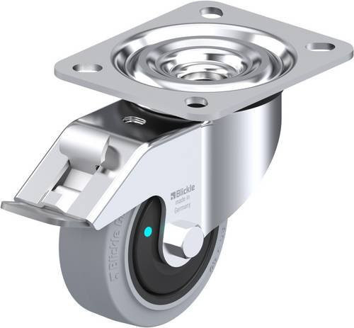 Blickle L-POEV 80KFD-FI-SG Lenkrolle mit Feststeller, Rad-Durchmesser: 80 mm, Tragfähigkeit: 140 kg, Farbe: Grau/Schwarz/Silber - Bild 1