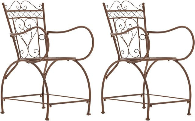 2er Set Gartenstühle Sheen von TPFGarden aus Metall in Antik Braun - Bild 1