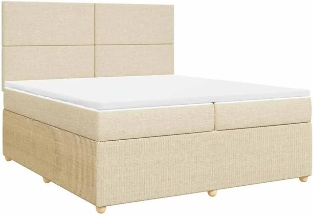 vidaXL Hybrid-Boxspringbett mit Matratze in Creme, inklusive USB-Ladeport und Unterbettbeleuchtung, B/T: 200 x 200 cm - Bild 1